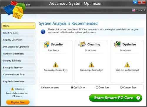 Advanced System Optimizer system analysis