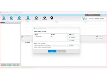 vartikal ost to pst converter-dialogbox