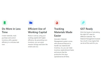 Zenscale Cloud based Material Management-Features