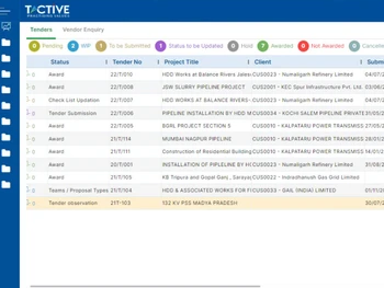 tactive construction erp-vendorenquiry
