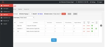 aspscripts online exam dashboard