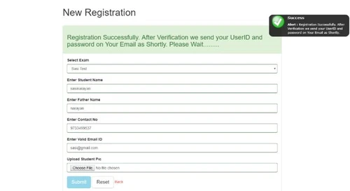 aspscripts online exam new registration