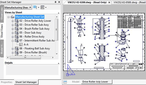 Nanocad sheet set manager