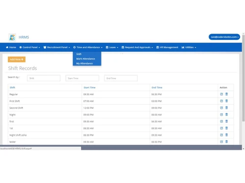 Inteligen HCM Shift Records