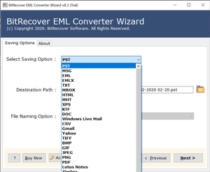 BitRecover EML Converter Wizard
