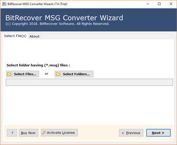 MSG Converter Wizard select file