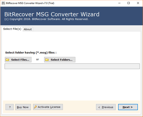 MSG Converter Wizard select file