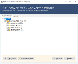 MSG Converter Wizard folder