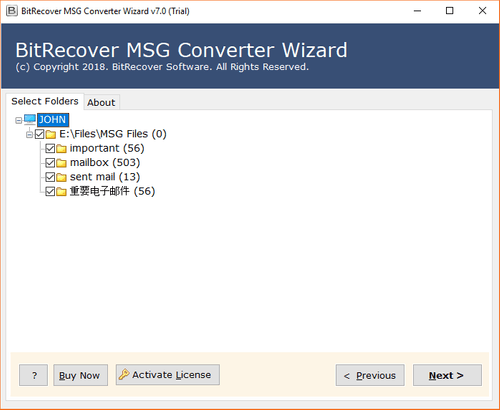 MSG Converter Wizard folder