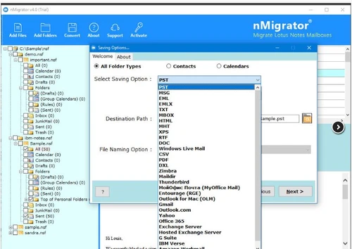 nMigrate saving options