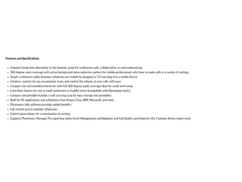 Plantronics Calisto 5200 specs