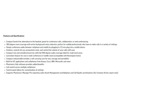 Plantronics Calisto 5200 specs