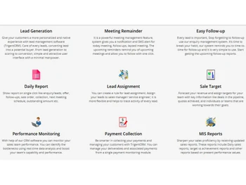 Trigent CRM features