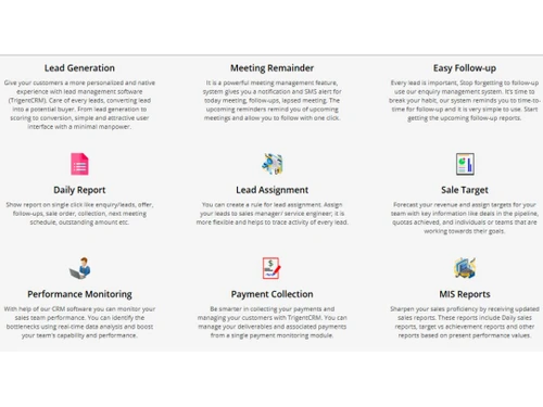 Trigent CRM features