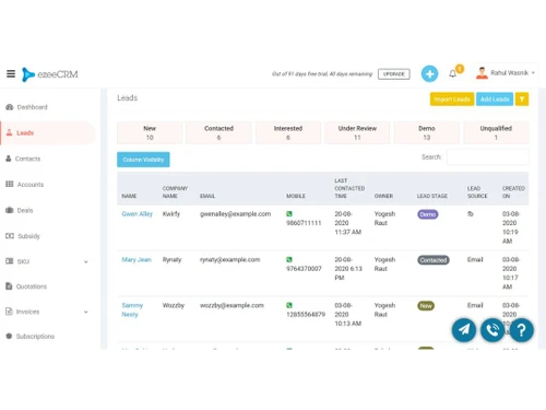 ezeeCRM Lead Tracking