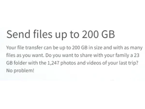 Send files up to 200 GB