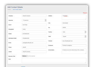 Aarvi Task Management System add contact details