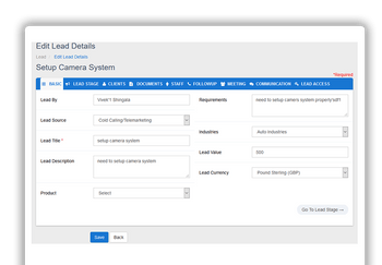 Aarvi Task Management System setup camera system