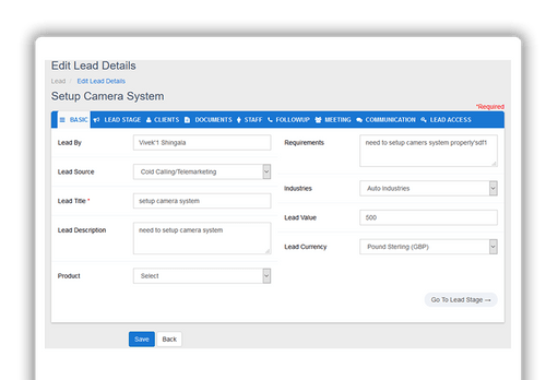 Aarvi Task Management System setup camera system