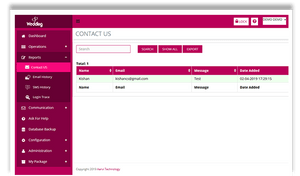 Aarvi Wedding Application contact us page