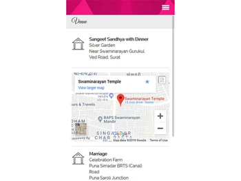 Aarvi Wedding Application google map location
