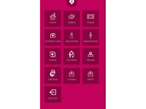 Aarvi Wedding Application mobile app dashboard