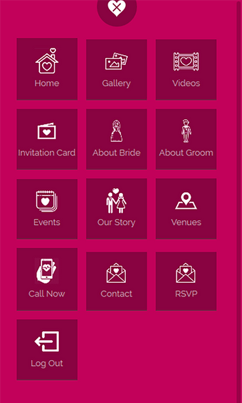 Aarvi Wedding Application mobile app dashboard