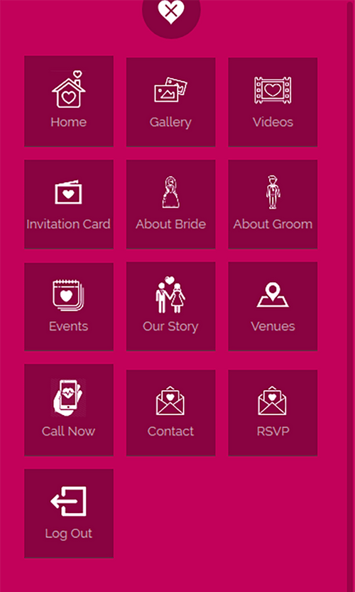 Aarvi Wedding Application mobile app dashboard