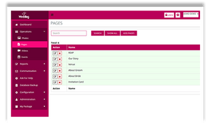 Aarvi Wedding Application wedding pages