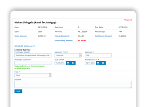 Aarvi Finance Management System credit management