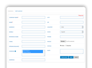 Aarvi Finance Management System customer management