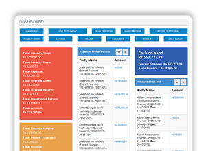 Aarvi Finance Management System dashboard