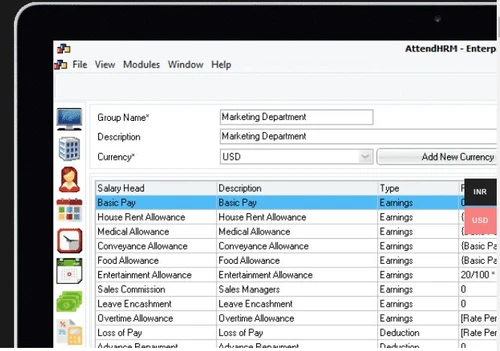 AttendHRM Payroll basic pay
