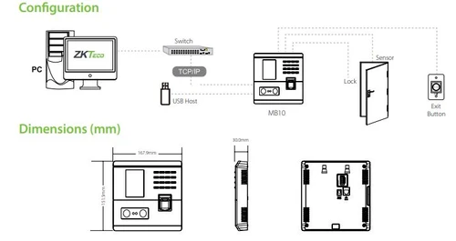 MB10 – Face and Fingerprint Time Attendance Device