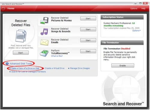 iolo search and recover recover