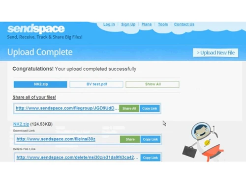 sendspace share