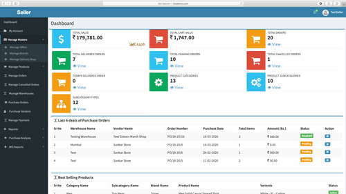 ezeeEcommerce dashboard