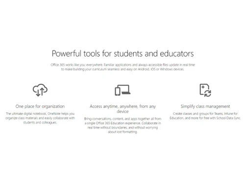 Office 365 A1 for Students tools