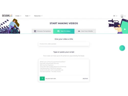 Designs Videomaker text to video