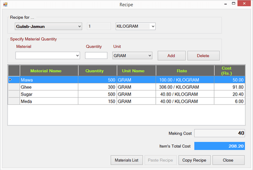 Neviscater menu management