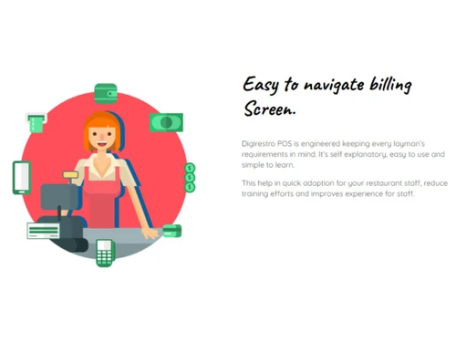Digirestro POS-Navigation Billing Screen