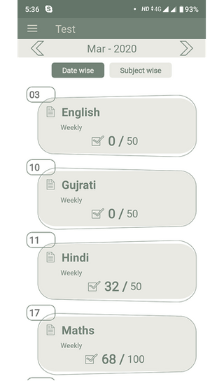 Digital Diary subject enlisting
