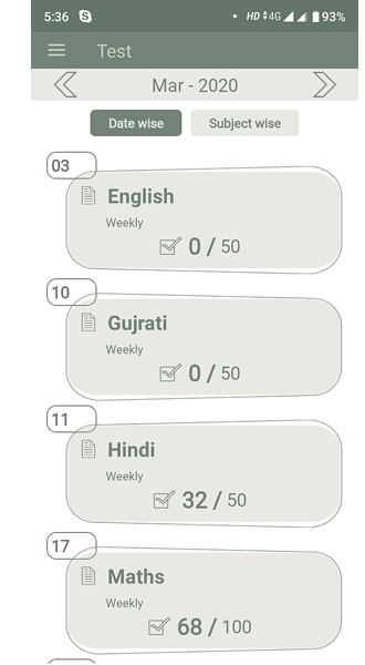 Digital Diary subject enlisting