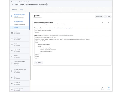 Jamf Connect upload