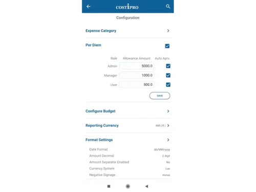 costipro configuration