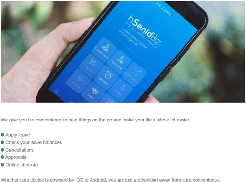 hSenidBiz mobile app