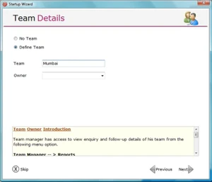 Spinso Sales CRM team details