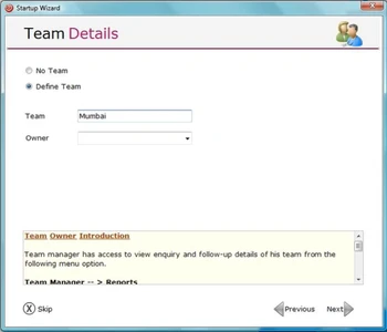 Spinso Sales CRM team details