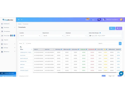 EmpMonitor timesheets
