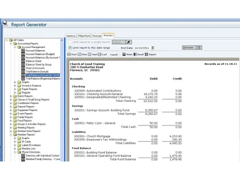 ACS Church Management Software reports